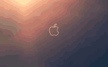 a drawing of an apple on a gray background .