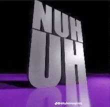 a 3d rendering of the word uh on a purple surface .