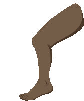 a cartoon drawing of a black leg with a bare foot