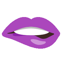 a close up of a woman 's lips with purple lipstick