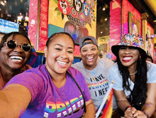 a woman wearing a shirt that says " i love diversity "