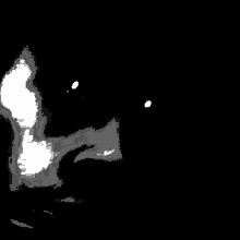 a black and white drawing of a person in the dark