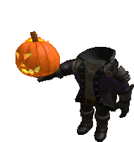 a person with a pumpkin on their head