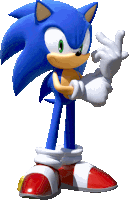 a sonic the hedgehog cartoon character giving the middle finger