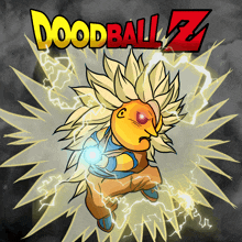 a cartoon character with lightning and the word doodball z