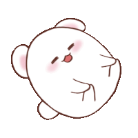 a cartoon drawing of a bear with its eyes closed and its tongue sticking out