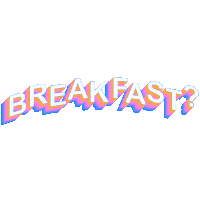 the word breakfast is on a white background with a rainbow effect