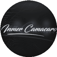 a black circle with the name jumer camacaro written in white