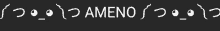 a black background with the word ameno written in white