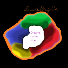 a colorful drawing with the words dreams come true