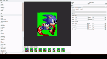 a screenshot of sonic the hedgehog on a green background