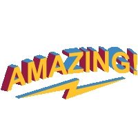 a logo that says amazing on it with a lightning bolt