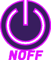 a purple and white logo with the word noff underneath it