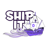 a drawing of a ship with the words ship it