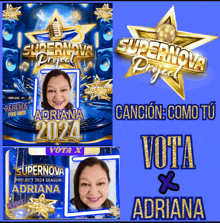 a poster for supernova project 2024 season with adriana