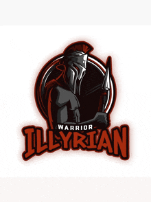 a logo for illyrian warrior with a spartan holding a spear