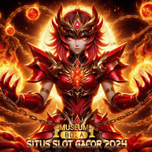 a poster for situs slot gacor shows a woman in armor