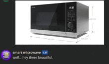 a picture of a microwave that says smart microwave c.ai