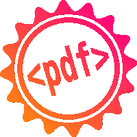 a sticker that says < pdf > in the center