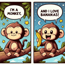 a cartoon of a monkey saying i 'm a monkey