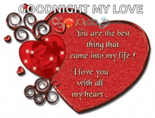 a greeting card that says goodnight my love on it