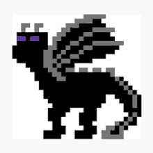 ender dragon from minecraft in a pixel art style