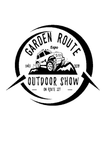 the logo for the garden route expo outdoor show on route 327