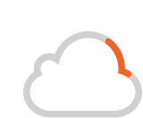 an icon of a cloud with a red arrow pointing to the right .