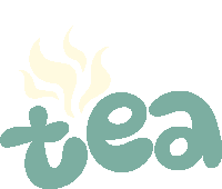 a tea logo with smoke coming out of the letters