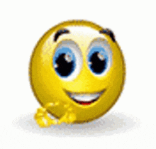 a cartoon smiley face is covering its eyes with its hands .