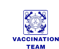 a blue logo for the vaccination team with anchors