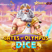 a game called gates of olympus dice has a picture of zeus on the screen