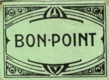 a green label that says bon point in black letters