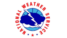 a logo for the national weather service with a cloud and lightning