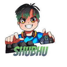 a cartoon of a boy with headphones and the word shubhu