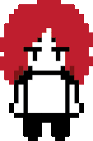 a pixel art drawing of a man with red hair