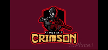 a logo for livonia 's crimson has a soldier holding a gun