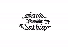 a logo for saint republic clothing with a white background