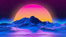 a colorful sunset with mountains in the foreground