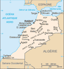 a map of algeria shows the cities of rabat and safi