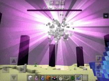 a screenshot of a minecraft game shows the ender dragon coming out of the ground