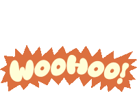 the word woohoo that is on a orange background