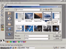 a screenshot of a program called paint showing a list of pictures