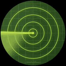 a green radar screen shows a target in the middle of it