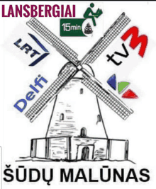 a drawing of a windmill with lrt delfi tv3 and tvm written on it