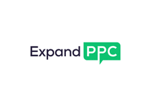 a logo for expand ppc with a speech bubble