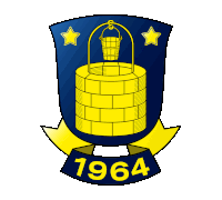 a blue and yellow coat of arms that says 1964