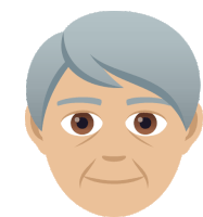 a cartoon illustration of an older man 's face with gray hair