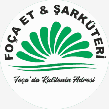 a logo for foca et & sarkuteri with a green flower in the middle