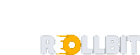 a logo for a company called rollbit with a yellow outline